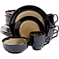 Gibson Bella Galleria Taupe 16 pc. DW Set - - Stoneware - Dishwasher Safe - Microwave Safe - Taupe - Glazed