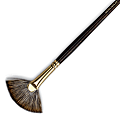 Winsor & Newton Monarch Long-Handle Paint Brush, Size 6, Fan Bristle, Synthetic, Brown 1 thumbnail image