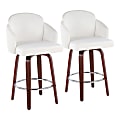 LumiSource Dahlia Counter Stools, Cream/Walnut, Set Of 2 Stools 1 thumbnail image