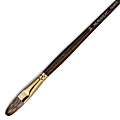 Winsor & Newton Monarch Long-Handle Paint Brush, Size 14, Filbert Bristle, Synthetic, Brown