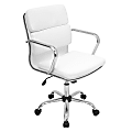 Lumisource Bachelor Fabric Office Chair, White