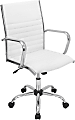 LumiSource Master Bonded Leatherette Office Chair, White/Chrome