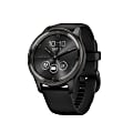 Garmin® vívomove® Trend Hybrid Smartwatch With Stainless-Steel Bezel And Silicone Band, Slate Bezel/Black Case 1 thumbnail image