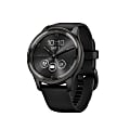 Garmin® vívomove® Trend Hybrid Smartwatch With Stainless-Steel Bezel And Silicone Band, Slate Bezel/Black Case