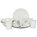 Gibson Home Tuxedo Deluxe 12-Piece Dinnerware Set, White/Gold 1 thumbnail image