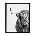 Uniek Kate And Laurel Sylvie Framed Canvas Wall Art, 18" x 24", Highland Cow Black And White Portrait