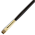 Winsor & Newton Monarch Long-Handle Paint Brush, Size 8, Flat/Bright Bristle, Synthetic, Brown