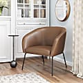 Zuo Modern Quinten Plywood And Steel Accent Chair, Vintage Brown