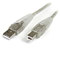 StarTech.com - Transparent USB 2.0 cable - 4 pin USB Type A (M) - 4 pin USB Type B (M) - ( USB / Hi-Speed USB ) - 15 ft - Type A Male - Type B Male - 15ft - Transparent