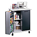 Safco® Mobile Refreshment Stand, 33 1/4"H x 29 1/2"W x 22 3/4"D, Black/White