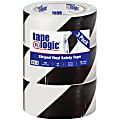 BOX Packaging Striped Vinyl Tape, 3" Core, 2" x 36 Yd., Black/White, Case Of 3