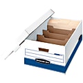 Bankers Box® R-KIVE® DIVIDERBOX™ Storage Box, Legal, 24" x 15" x 10", 60% Recycled, White/Blue