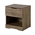 South Shore Holland 1-Drawer Nightstand, 19-3/4"H x 22-1/4"W x 17"D, Weathered Oak 1 thumbnail image