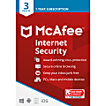 McAfee Internet Security, For 3 Devices, Antivirus Software, 1-Year Subscription, Download