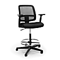 OFM Essentials Mesh-Back Task Stool, Black Seat/Black Frame, Quantity: 1