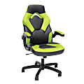 OFM Essentials Racing Style Bonded Leather High-Back Gaming Chair, Green/Black