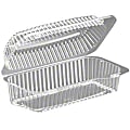 Inline Plastics Hinged Plastic Hoagie Containers, 3 1/4"H x 9"W x 5"D, Clear, Case Of 200 1 thumbnail image