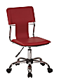 Ave Six Carina Vinyl Mid-Back Task Chair, Red/Silver