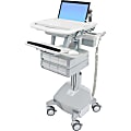 Ergotron StyleView Cart Desk Workstation 50-1/2"H x 17-1/2"W x 30-3/4"D, White/Gray