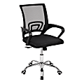Mind Reader 9-to-5 Collection Swivel Office Chair with Wheels, Plastic/Mesh, Black
