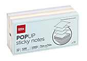 Office Depot® Brand Pop Up Sticky Notes, 3" x 3", Assorted Pastel Colors, 100 Sheets Per Pad, Pack Of 12 Pads 1 thumbnail image
