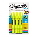 Sharpie® Gel Highlighters, Fluorescent Yellow, Pack Of 4