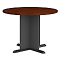 Bush Business Furniture 42"W Round Conference Table, Hansen Cherry/Graphite Gray, Premium Installation