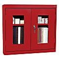 Sandusky® Clear-View Wall Cabinet, 26"H x 30"W x 12"D, Red