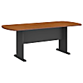 Bush Business Furniture 79"W x 34"D Racetrack Oval Conference Table, Natural Cherry/Graphite Gray, Premium Installation