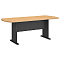 Bush Business Furniture 79"W x 34"D Racetrack Oval Conference Table, Beech/Graphite Gray, Premium Installation