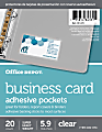 Office Depot® Brand Adhesive Business Card Pockets, Clear, Pack Of 20 1 thumbnail image