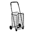 Honey-can-do CRT-01511 Medium Multi-Purpose Wheeled Utility Cart, Black - 50 lb Capacity - 4 Casters - 14" Length x 18.6" Width x 37.5" Height - Black Metal Frame
