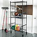 Honey Can Do Heavy-Duty Garage Shelving Unit With Wheels, 72”H x 17-15/16”W x 35-9/16”D, Black 1 thumbnail image