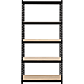 Lorell Iron Horse 2300 lb Capacity Riveted Shelving - 5 Shelf(ves) - 72" x 36"x 18" Depth - 30% Recycled - Black - Steel, Particleboard - 1 Each 1 thumbnail image