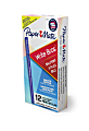 Paper Mate® Ballpoint Stick Pens, Medium Point, 1.0 mm, Blue Barrel, Blue Ink, Pack Of 12