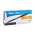 Paper Mate® Ballpoint Stick Pens, Fine Point, 0.8 mm, Black Barrel, Black Ink, Pack Of 12