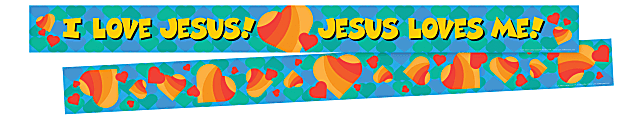 Barker Creek Double-Sided Border Strips, 3" x 35", Jesus Loves Me, Set Of 24 1 thumbnail image