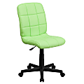 Flash Furniture Quilted Vinyl Mid-Back Swivel Task Chair, Green/Black