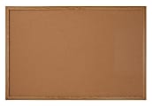 Office Depot® Brand Cork Bulletin Board, 24" x 36", Wood Frame With Light Oak Finish