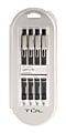 TUL® Element Limited-Edition Retractable Gel Pens, Medium, 0.7 mm, Matte Black/Platinum Barrels, Black Ink, Pack Of 4
