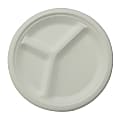 Stalk Market Round Plates, 3-Compartment, 10", White, Pack Of 500 Plates