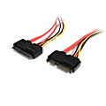 StarTech.com 12in 22 Pin SATA Power and Data Extension Cable - Extend SATA Power and Data Connections by up to 1ft - 1ft sata extension cable - 1ft sata data power extension - 22 pin sata extension - 12 inch sata extension - 1ft sata male female