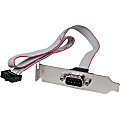 StarTech.com 1 Port 16in DB9 Serial Port Bracket to 10 Pin Header - Low Profile - 1 x DB-9 Male Serial - 1 x IDC Female - Gray 1 thumbnail image