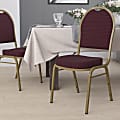 Flash Furniture HERCULES Series Dome Back Stacking Banquet Chair, Burgundy/Gold