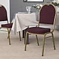 Flash Furniture HERCULES Series Dome Back Stacking Banquet Chair, Burgundy/Gold 1 thumbnail image