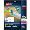 Avery® Print-To-The-Edge Permanent Laser Shipping Labels, 6873, 2" x 3 3/4", White, Pack Of 200 1 thumbnail image