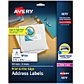 Avery® Print-To-The-Edge Permanent Laser Shipping Labels, 6879, 1 1/4" x 3 3/4", White, Pack Of 300 1 thumbnail image