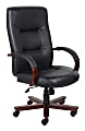 Boss LeatherPlus High-Back Chair, Black/Mahogany