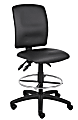 Boss Office Products LeatherPlus™ Bonded Leather Drafting Stool, Black/Chrome 1 thumbnail image