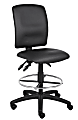 Boss Office Products LeatherPlus™ Bonded Leather Drafting Stool, Black/Chrome